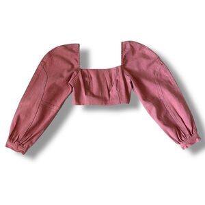 Free People Marley Denim Top Size 0 NWT Women’s Casual Smocked Boho Top